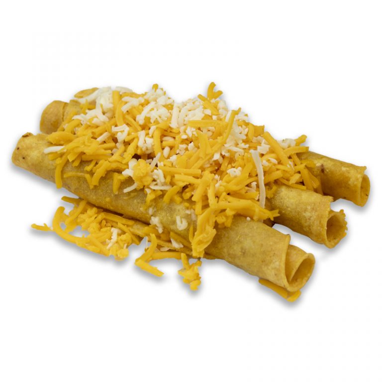 3 Rolled tacos & cheese Viva Burrito